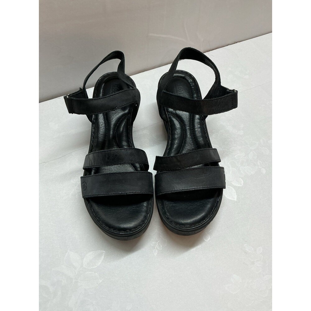 Born Black Wedge Sandals - Picture 2 of 9